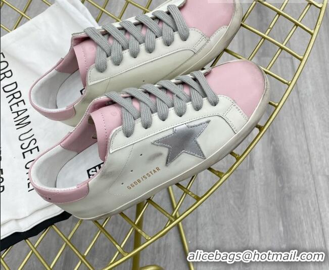 Unique Style Golden Goose GGDB Leather Super-Star Sneakers White/Pink 052108