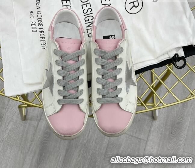 Unique Style Golden Goose GGDB Leather Super-Star Sneakers White/Pink 052108