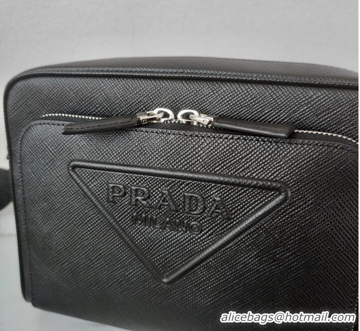 Famous Brand Prada Re-Edition 2005 Saffiano leather bag 2HD052 black