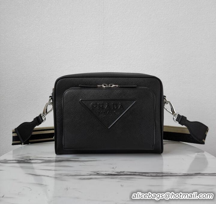 Famous Brand Prada Re-Edition 2005 Saffiano leather bag 2HD052 black