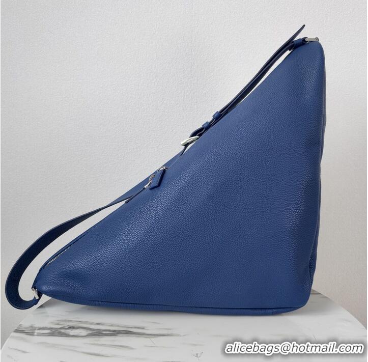 Famous Brand Prada Deer skin Leather Triangle shoulder bag 2VD012 blue