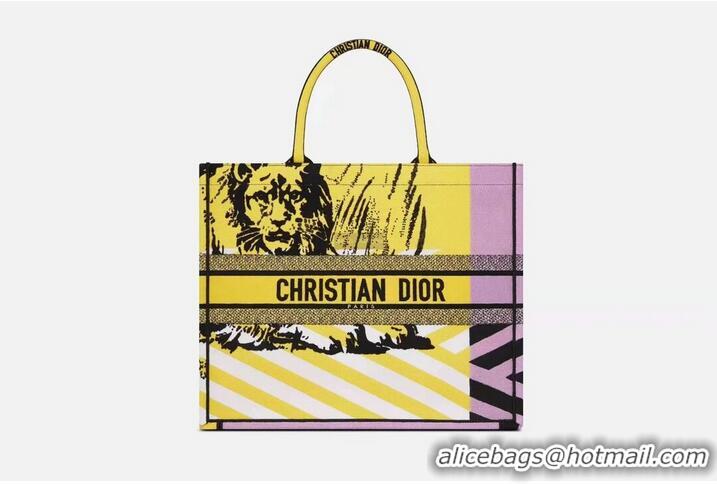 Top Quality DIOR BOOK TOTE BAG TOILE DE JOUY M1286-27 yellow