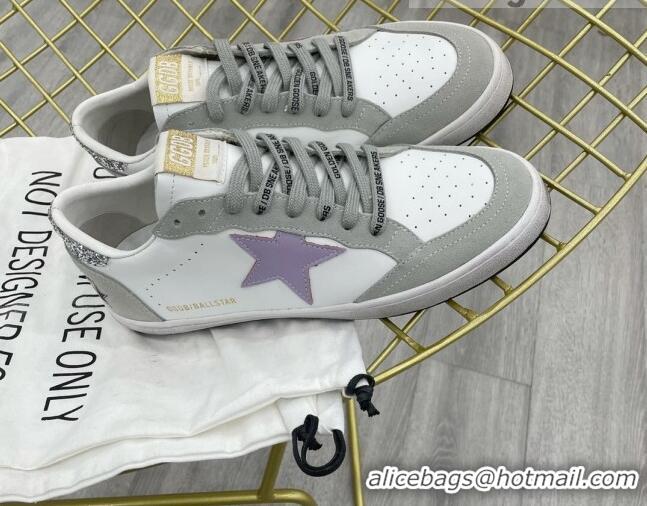 Sumptuous Golden Goose GGDB Leather Ball Star Sneakers White/Grey/Purple 052111