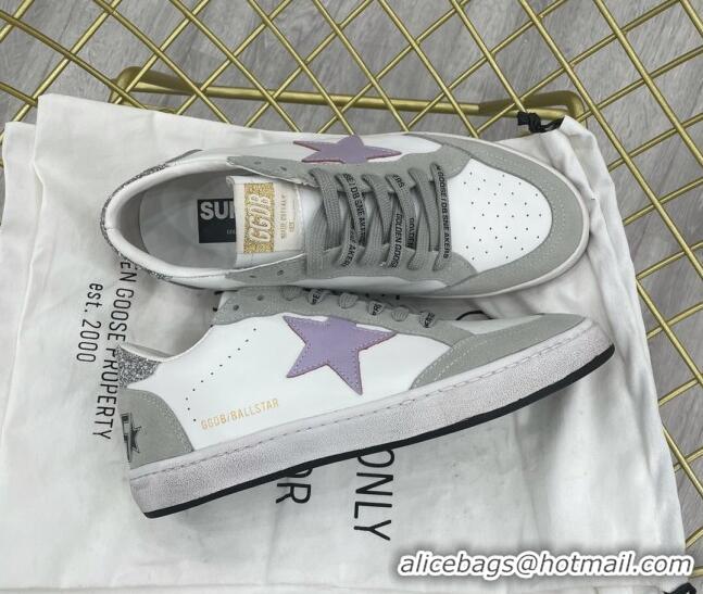 Sumptuous Golden Goose GGDB Leather Ball Star Sneakers White/Grey/Purple 052111