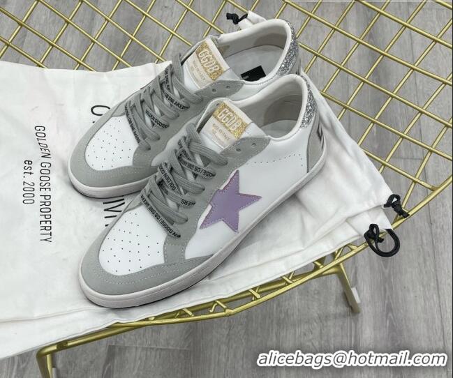 Sumptuous Golden Goose GGDB Leather Ball Star Sneakers White/Grey/Purple 052111