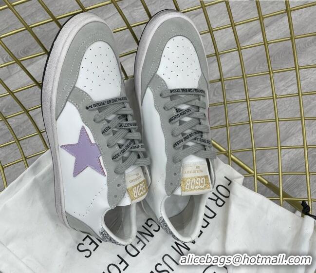 Sumptuous Golden Goose GGDB Leather Ball Star Sneakers White/Grey/Purple 052111