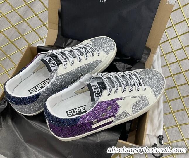 Duplicate Golden Goose GGDB Glitter Super-Star Sneakers Silver 052114