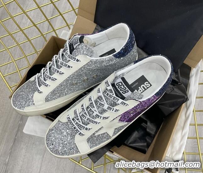 Duplicate Golden Goose GGDB Glitter Super-Star Sneakers Silver 052114