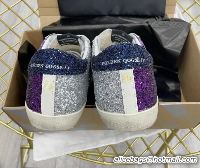 Duplicate Golden Goose GGDB Glitter Super-Star Sneakers Silver 052114