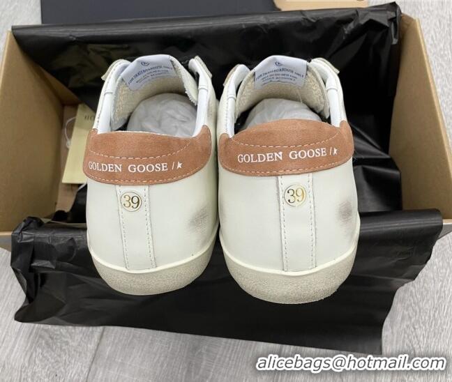 Classic Hot Golden Goose GGDB Leather Super-Star Sneakers with Pink Glitter Star White 052118