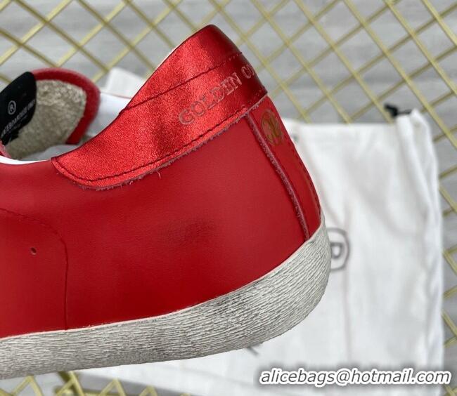 Low Price Golden Goose GGDB Leather Super-Star Sneakers Red 052119