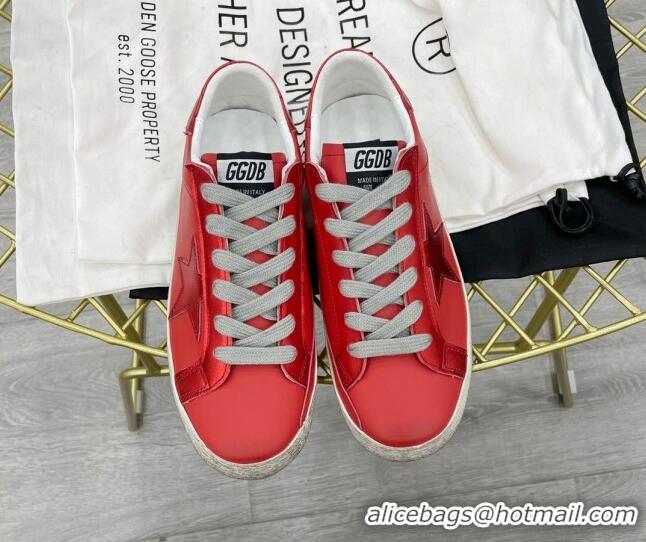 Low Price Golden Goose GGDB Leather Super-Star Sneakers Red 052119