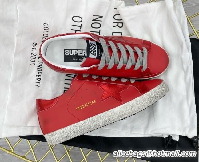 Low Price Golden Goose GGDB Leather Super-Star Sneakers Red 052119