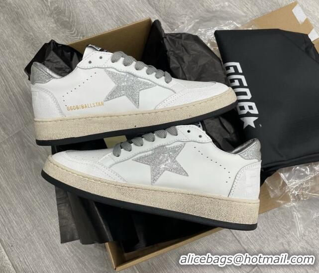 Fashion Golden Goose GGDB Leather Ball Star Sneakers White/Silver 052123