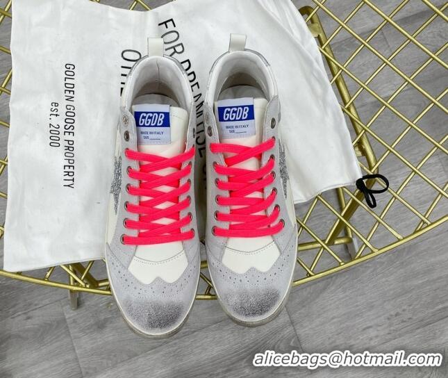 Cheap Price Golden Goose GGDB Leather Mid Star Sneakers White/Silver/Pink 052124