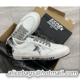 Good Quality Golden Goose GGDB Leather Ball Star Sneakers White/Silver 052131