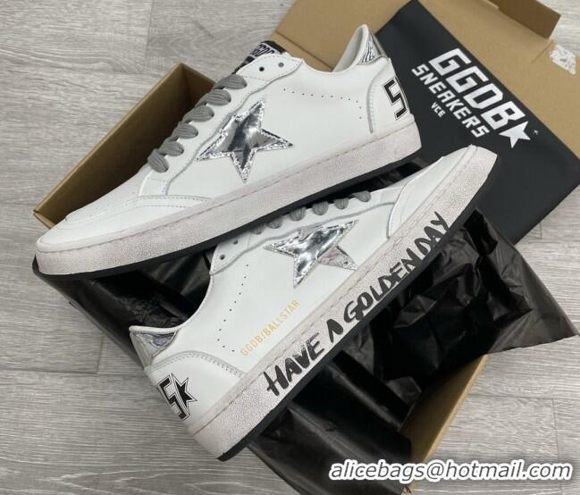 Good Quality Golden Goose GGDB Leather Ball Star Sneakers White/Silver 052131