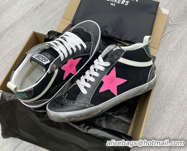 Stylish Golden Goose GGDB Suede Mid Star Sneakers Black 052137