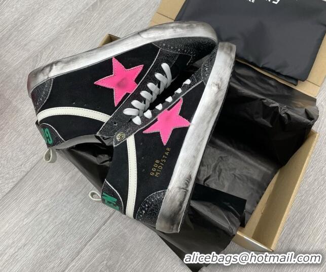 Stylish Golden Goose GGDB Suede Mid Star Sneakers Black 052137