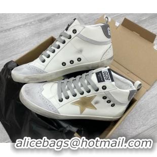 Good Product Golden Goose GGDB Mid Star Sneakers White/Grey/Gold 052138