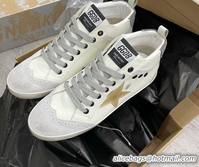 Good Product Golden Goose GGDB Mid Star Sneakers White/Grey/Gold 052138