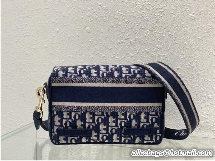 Promotional DIOR BOBBY BAG Embroidery C0803 dark blue