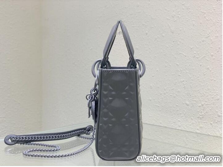 Top Quality MINI LADY DIOR BAG Cannage Calfskin C2815 gray