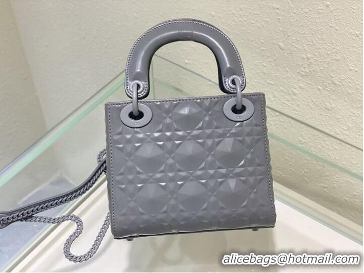 Top Quality MINI LADY DIOR BAG Cannage Calfskin C2815 gray