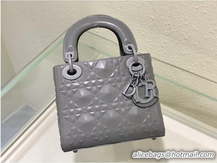 Top Quality MINI LADY DIOR BAG Cannage Calfskin C2815 gray