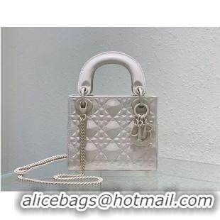 Free Shipping MINI LADY DIOR BAG Cannage Calfskin C2815 white