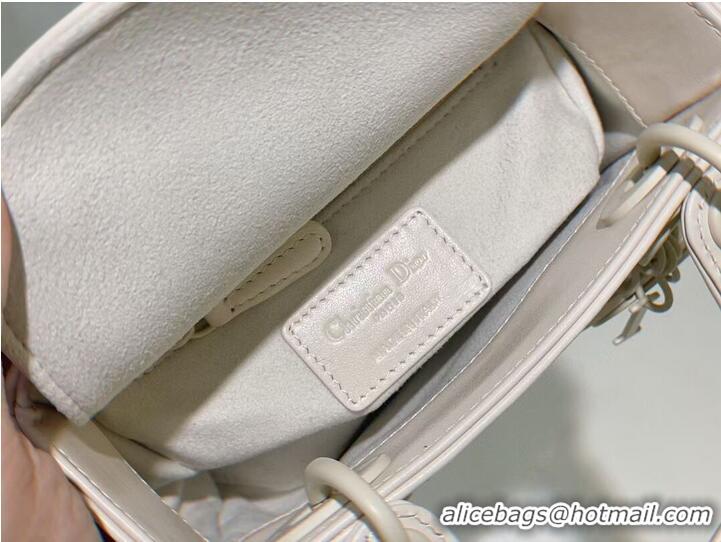 Free Shipping MINI LADY DIOR BAG Cannage Calfskin C2815 white