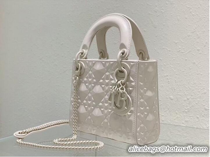 Free Shipping MINI LADY DIOR BAG Cannage Calfskin C2815 white