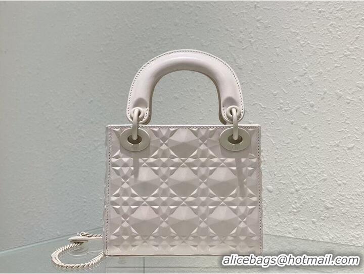 Free Shipping MINI LADY DIOR BAG Cannage Calfskin C2815 white