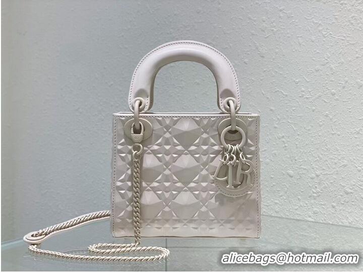 Free Shipping MINI LADY DIOR BAG Cannage Calfskin C2815 white