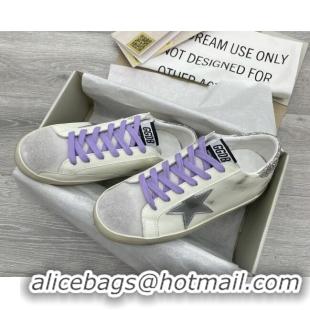 Unique Style Golden Goose GGDB Super-Star Sneakers White/Purple/Silver 052141