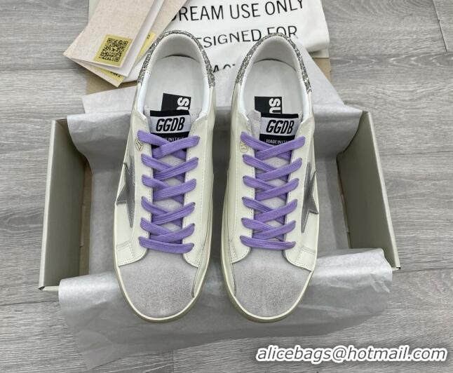 Unique Style Golden Goose GGDB Super-Star Sneakers White/Purple/Silver 052141