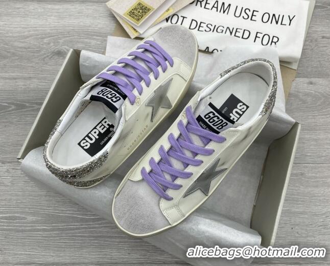 Unique Style Golden Goose GGDB Super-Star Sneakers White/Purple/Silver 052141