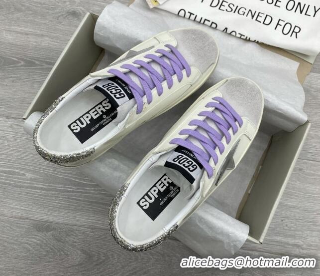 Unique Style Golden Goose GGDB Super-Star Sneakers White/Purple/Silver 052141