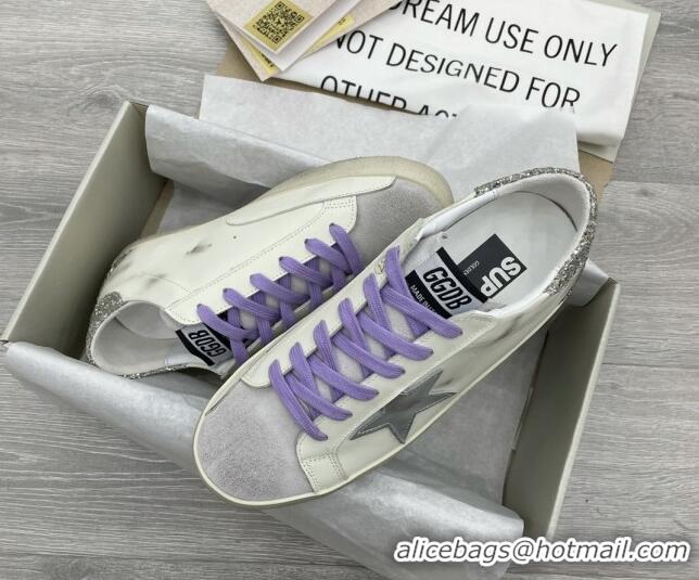 Unique Style Golden Goose GGDB Super-Star Sneakers White/Purple/Silver 052141