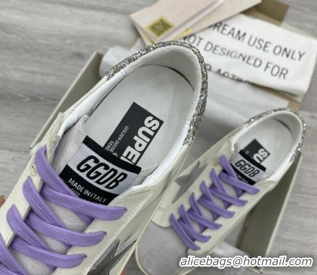 Unique Style Golden Goose GGDB Super-Star Sneakers White/Purple/Silver 052141