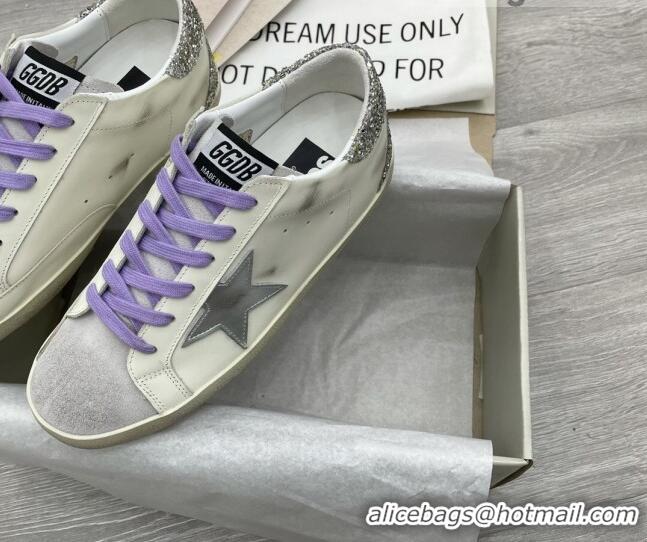 Unique Style Golden Goose GGDB Super-Star Sneakers White/Purple/Silver 052141