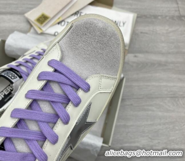 Unique Style Golden Goose GGDB Super-Star Sneakers White/Purple/Silver 052141