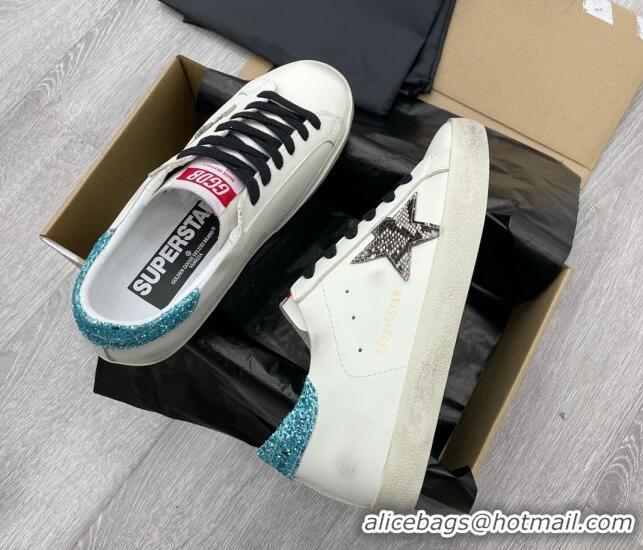 Good Looking Golden Goose GGDB Super-Star Sneakers White/Blue 052145