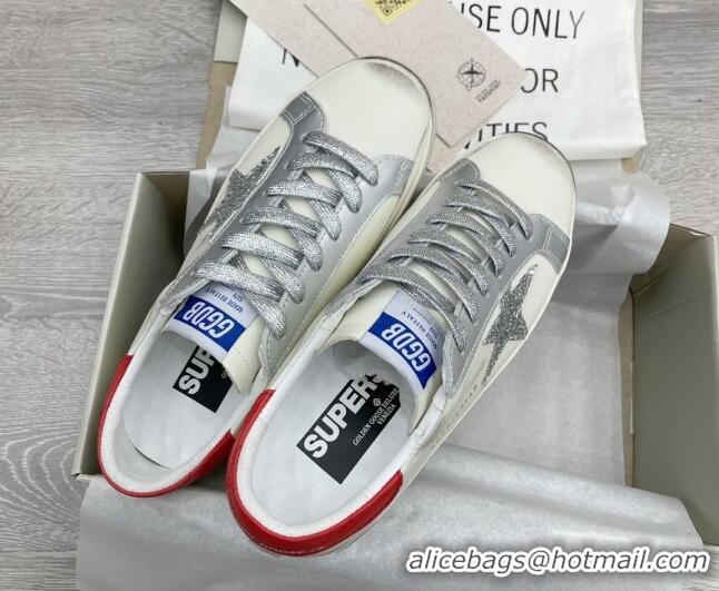 Low Cost Golden Goose GGDB Super-Star Sneakers White/Silver/Red 052148