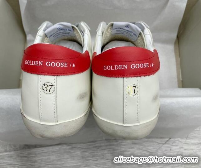 Low Cost Golden Goose GGDB Super-Star Sneakers White/Silver/Red 052148