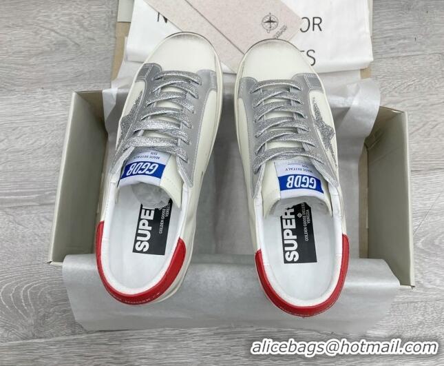 Low Cost Golden Goose GGDB Super-Star Sneakers White/Silver/Red 052148