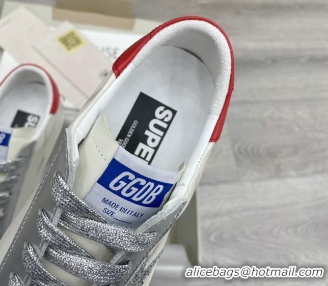 Low Cost Golden Goose GGDB Super-Star Sneakers White/Silver/Red 052148