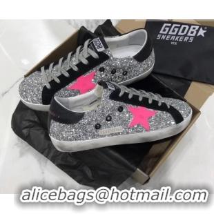 Sumptuous Golden Goose GGDB Glitter Super-Star Sneakers Silver/Pink/Black 052152