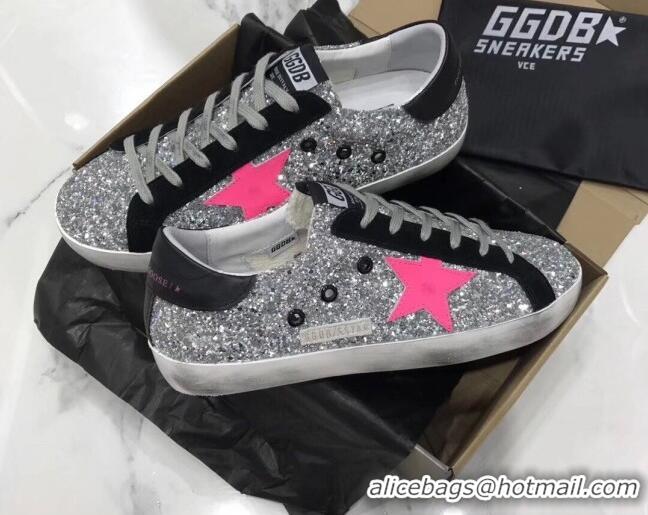 Sumptuous Golden Goose GGDB Glitter Super-Star Sneakers Silver/Pink/Black 052152