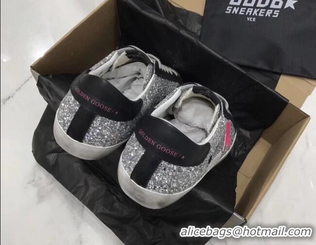 Sumptuous Golden Goose GGDB Glitter Super-Star Sneakers Silver/Pink/Black 052152